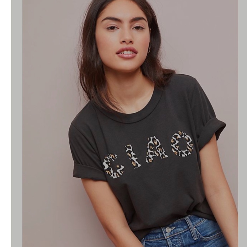 Anthropologie casual T shirt- leopard print design